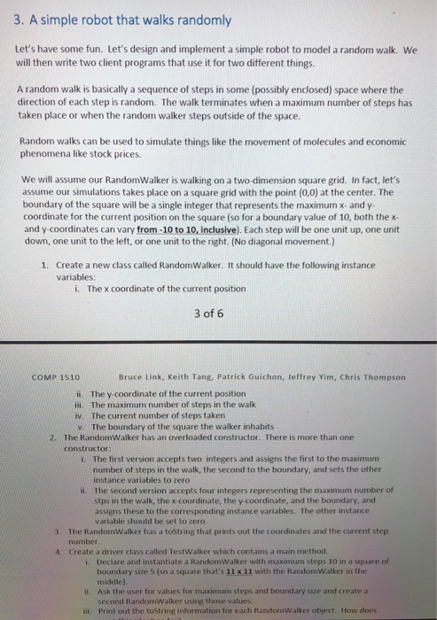  Java program for simple robot that walks randomly. Part 4 and