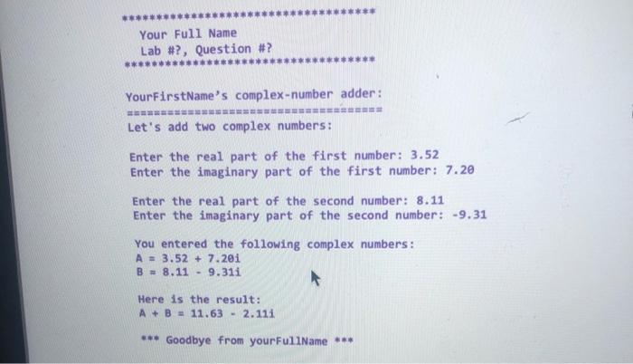 +ComplexNumber + ComplexNumber(re: double, im: double) +getReal(): double *getimaginary(): double +addTwoComplexNumbers(a: ComplexNumber,
