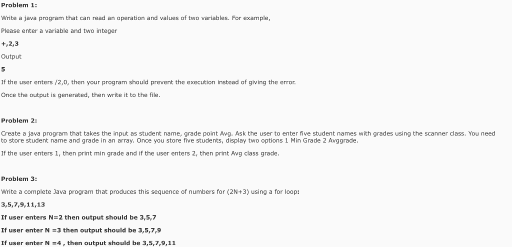 This should be written in ECLIPSE. The language is JAVA. Thank you!