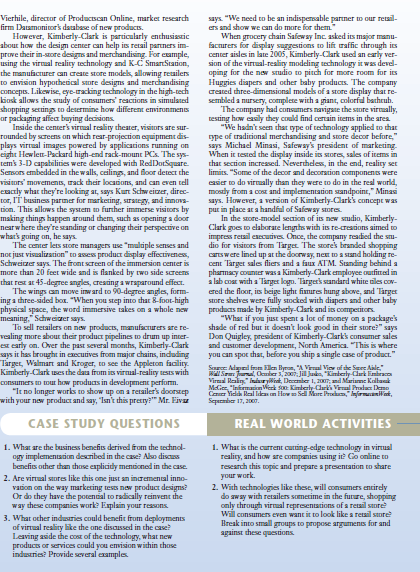 WORLD CASE Kimberly-Clark Corp.: Shopping for Virtual Products in Virtual Stores sing