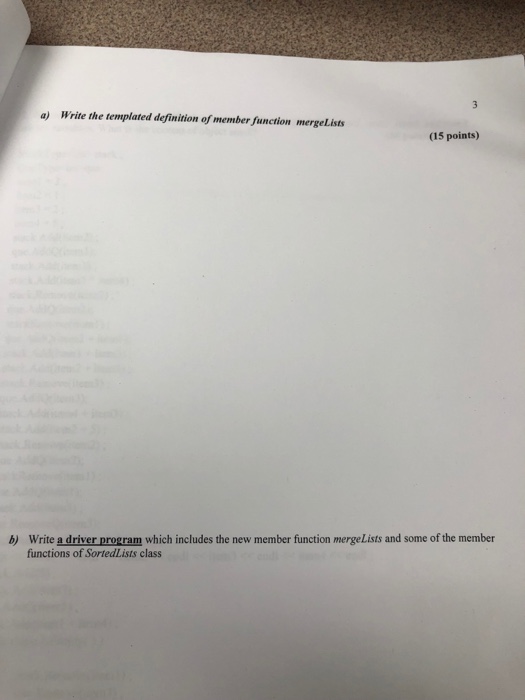 MergeLists the prototype of which is given below with respective precondition and