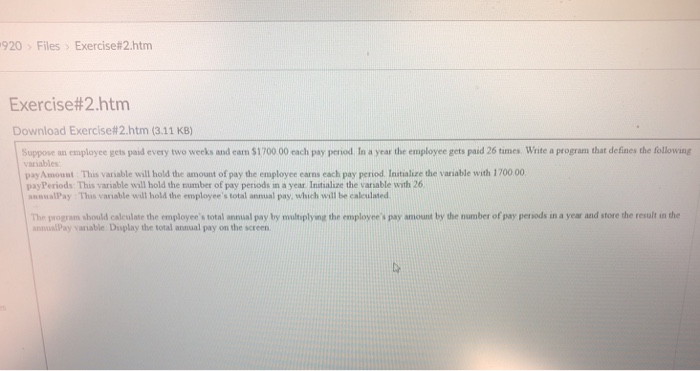  920 > Files > Exercise#2.htm Exercise#2.htm Download Exercise#2.htm (3.11 KB) Suppose