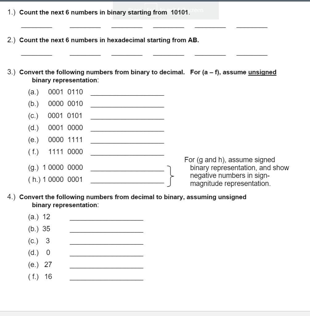  HELP WITH SOLVING THESE 1.) Count the next 6 numbers in