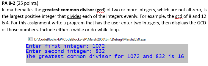 Programming language is C++ PA 8-2 (25 points) In mathematics the greatest