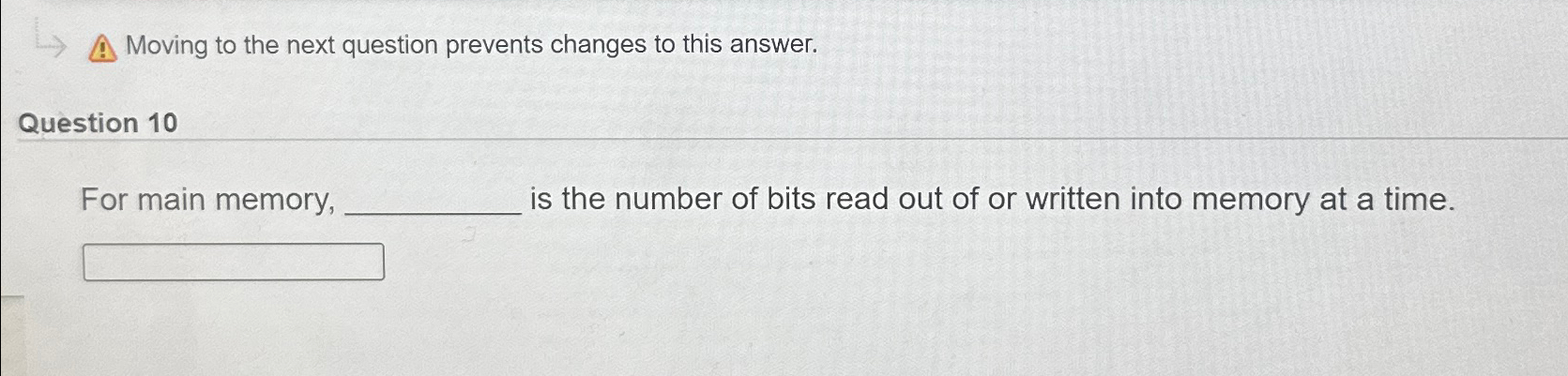  Moving to the next question prevents changes to this answer. Question