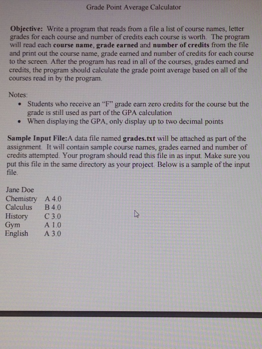  In C or C++ please and also include the input file