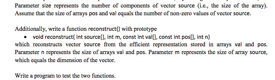 whose most components are zero. To store a sparse vector efficiently it