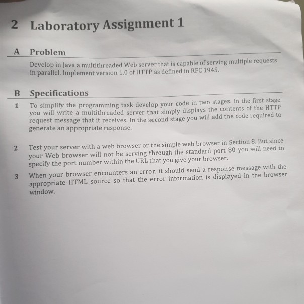  Developing a multithreaded web server that is capable of serving multiple