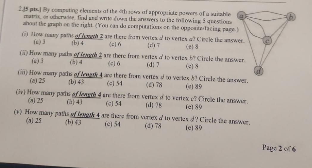  2.15 pts.] By computing elements of the 4 th rows of
