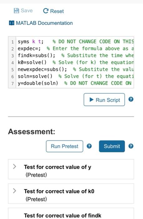 variable y satisfies exponential decay if it satisfies the differential equation y'=k*