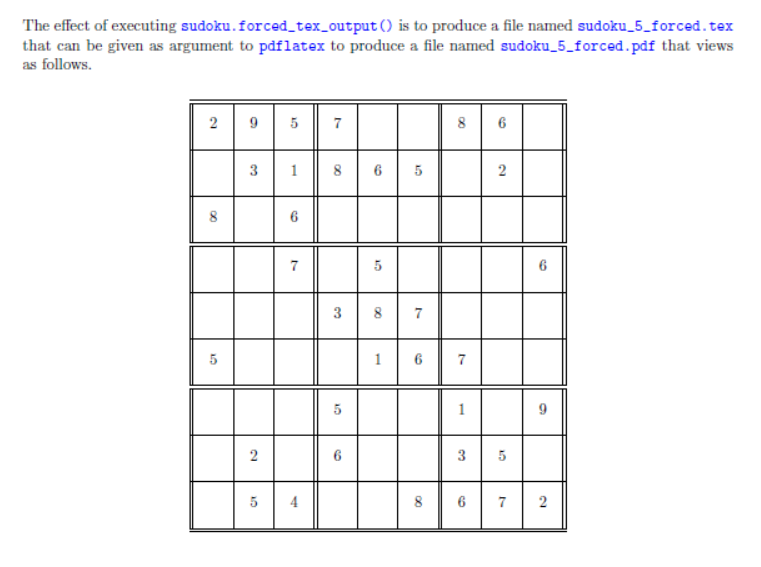a method forced tex_output O that outputs some Latex code to a