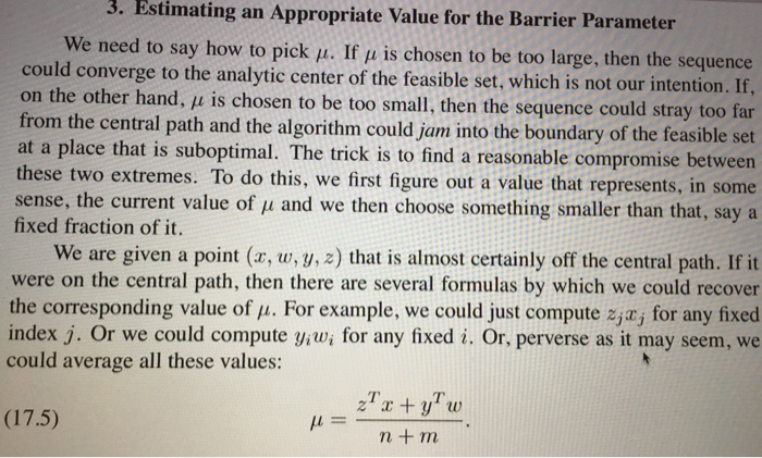 Let((aju, u,Yu, zn) : > 0} denote the central trajectory. Show that