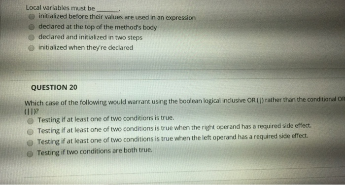  Local variables must be e initialized before their values are used