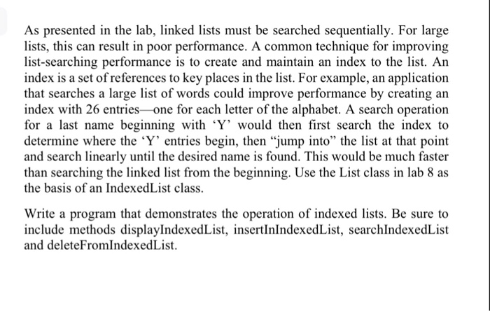  Programming language: Java List Class: public class SinglyLinkedList2 { private Node