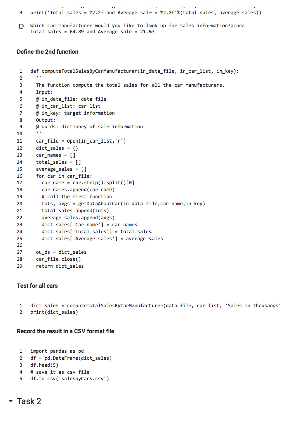 Columns are separated by a tab ('\t). The first line represents the
