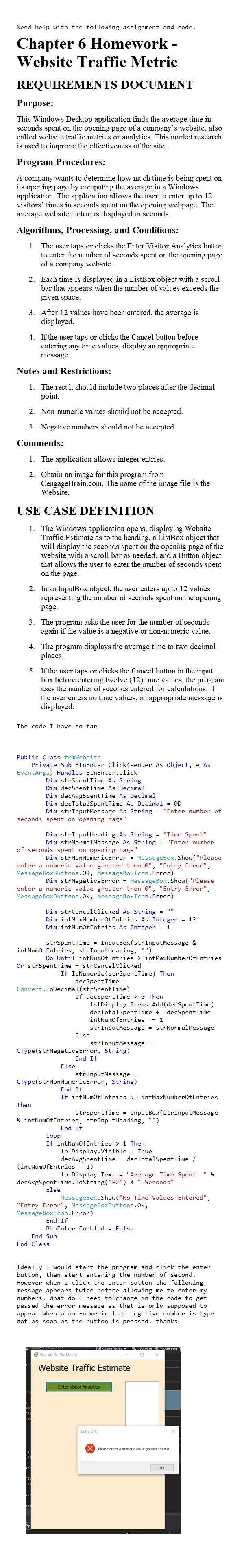  Need help with the following assignment and code. Chapter 6 Homework