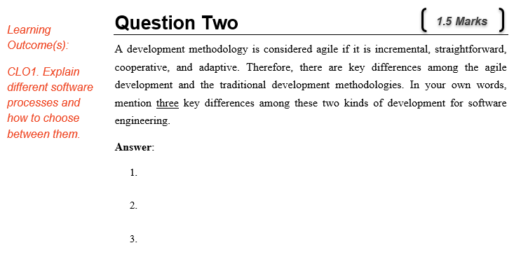 ****please don't copy from another**** ( ) Learning Outcome(s): CLO1. Explain different