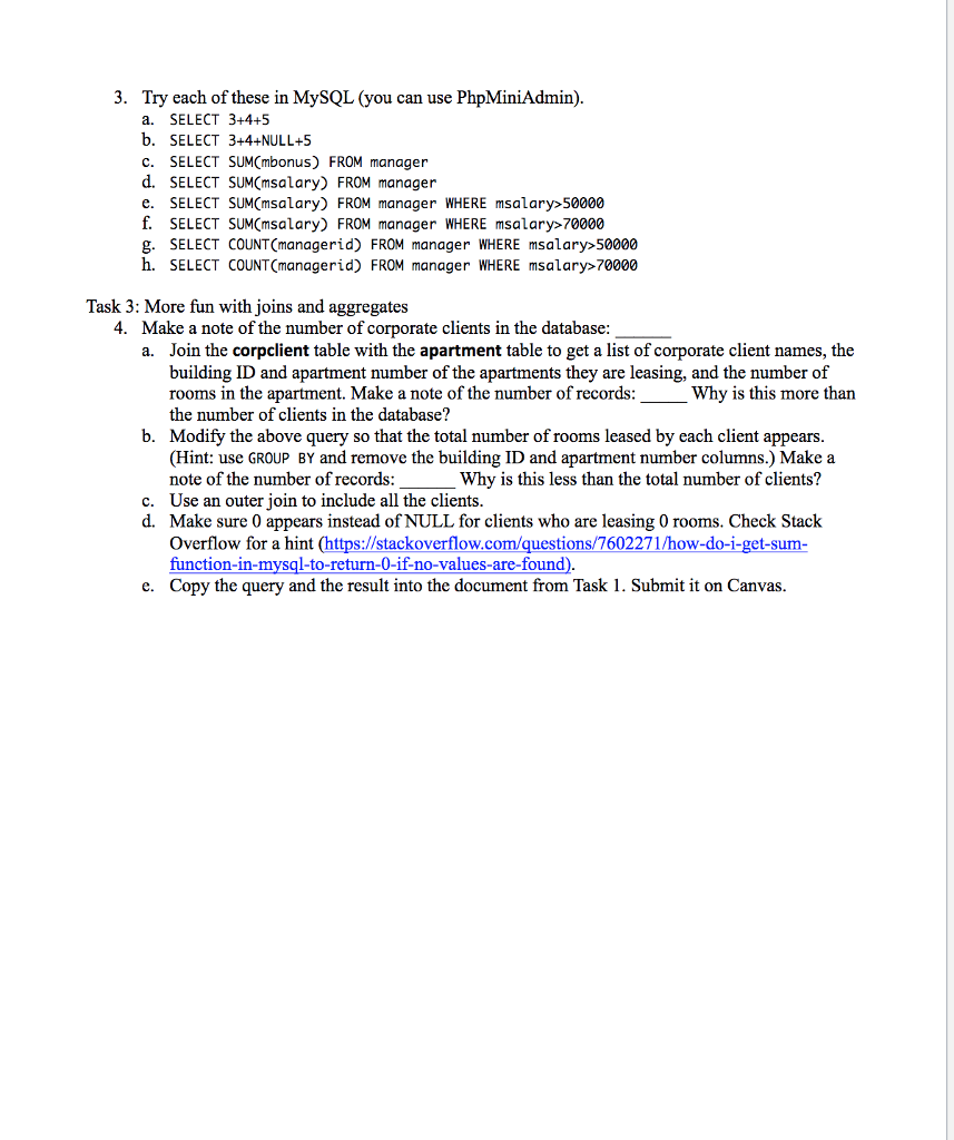 4: Inner joins and outer joins Task 1: Some fun with joins