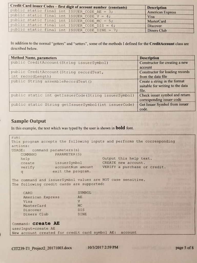 operate as shown in the examples below. (This sample list is provided