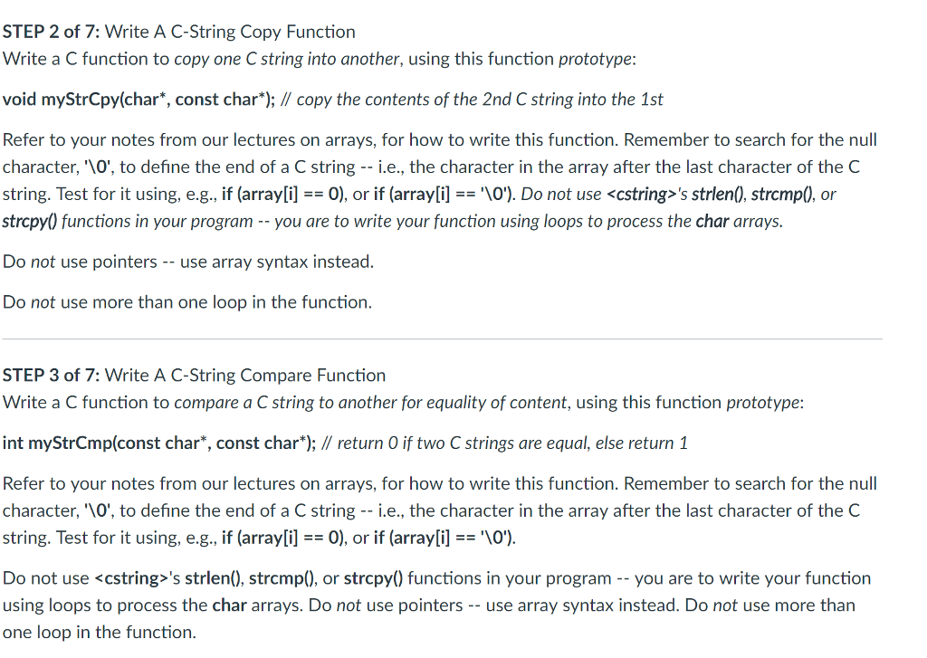 steps say that I need to use only one loop for eqach