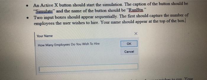 I need help to create this one on VBA on Excel espeacially