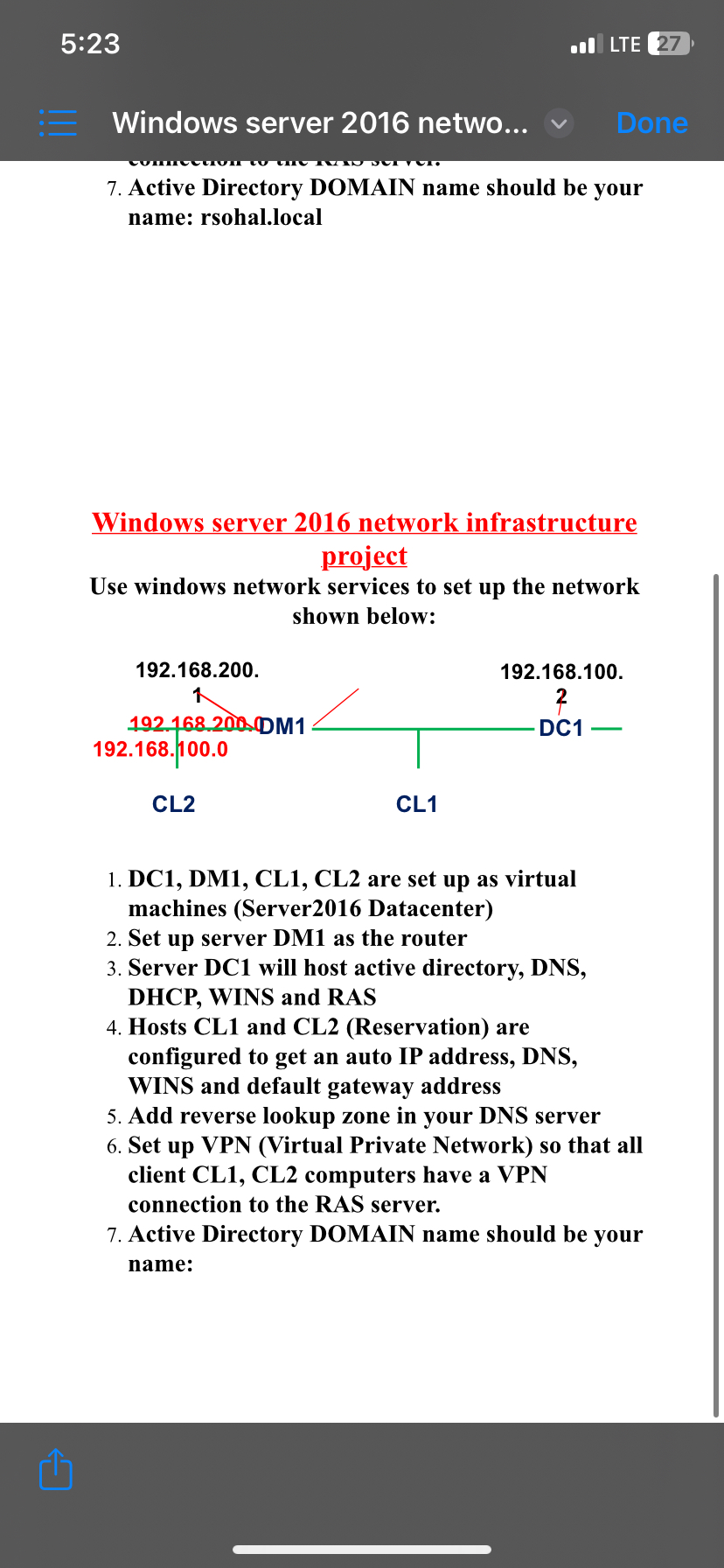  5:23 L)27 Windows server 2016 netwo... 192.168.100. 1 Windows server 2016
