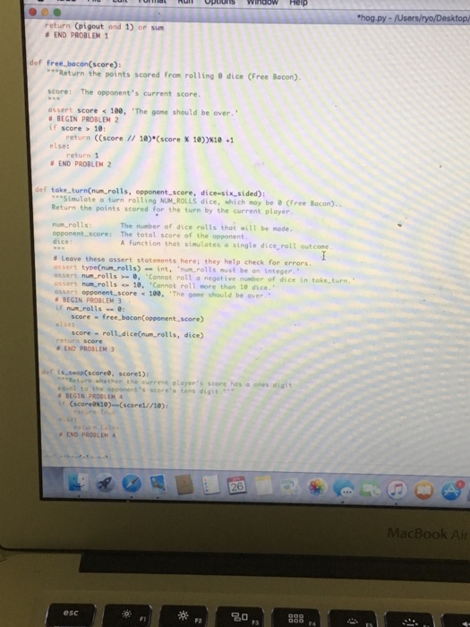 Format Run Options Window Help hog.py-/Users/ryo/De CS 61A Presents The Game of