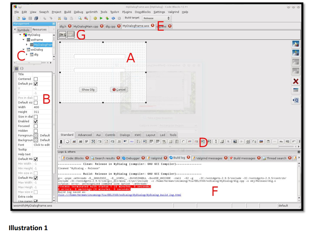  Fle Edit Yiew Search Project Build Debug wxSmith Tools Tools+ Plugins
