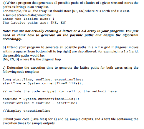 go from one point to another in a lattice (that is, a