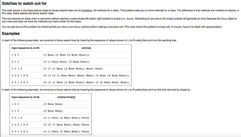 # your code here def find(self, value): # your code here def