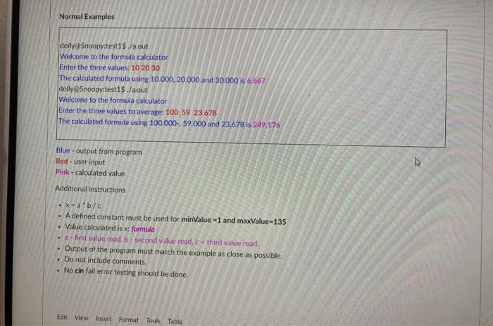 Write a complete, compile ready, program that will perform a calculation on
