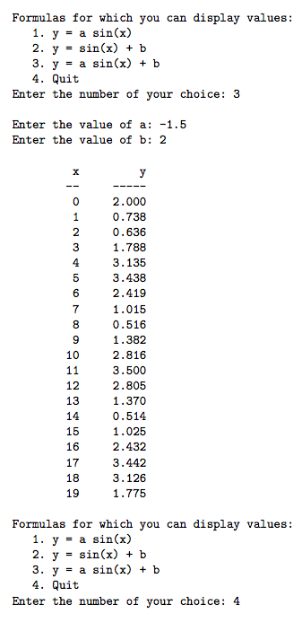 display values of various different formulas futher calculated from the stored values.