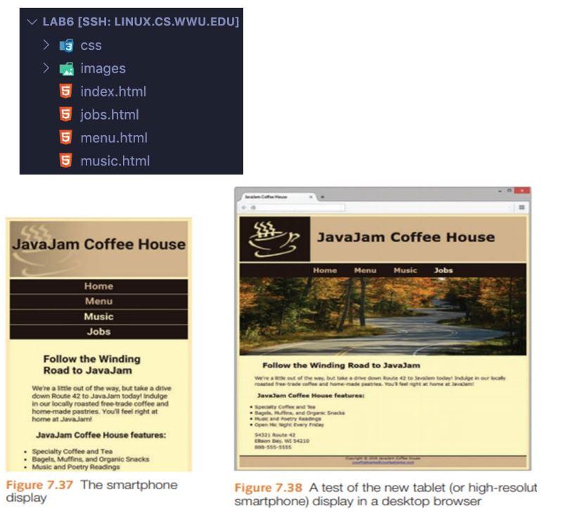 Java Jam HTML Assignment Task 1: Create Lab6 folder There will be