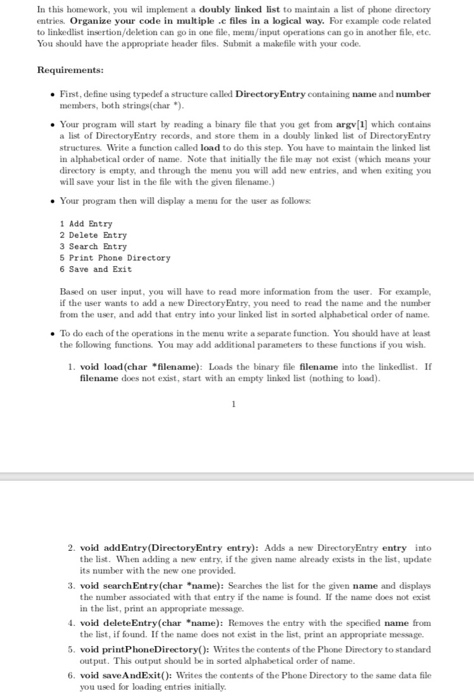  Hello i have a c programming homework coukd you help me