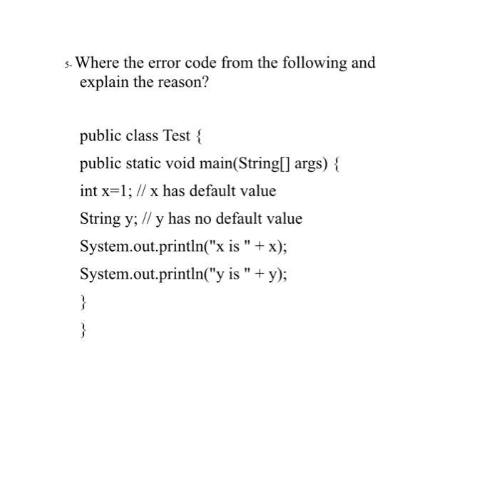  s- Where the error code from the following and explain the