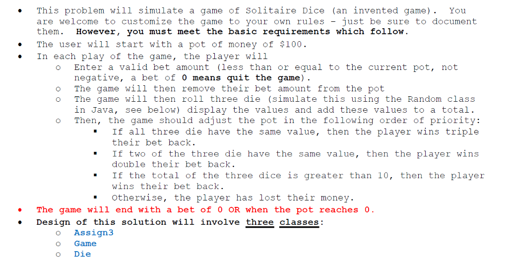 This is to be written in Java... For this, I need to