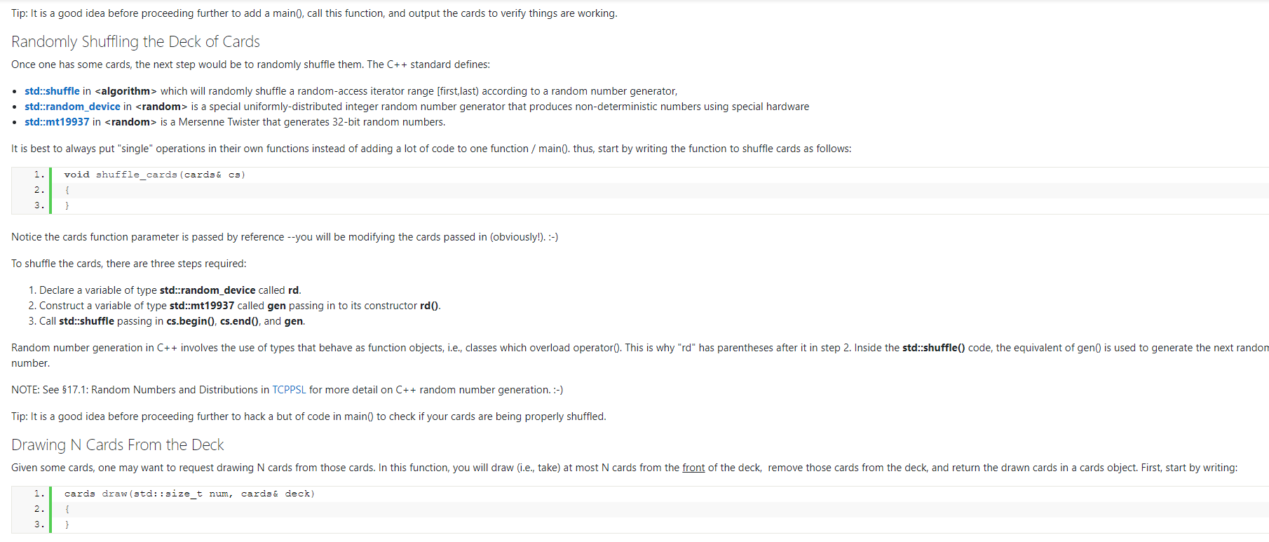 #include #include //=========================================================================== class card { public: using face_type = char; enum