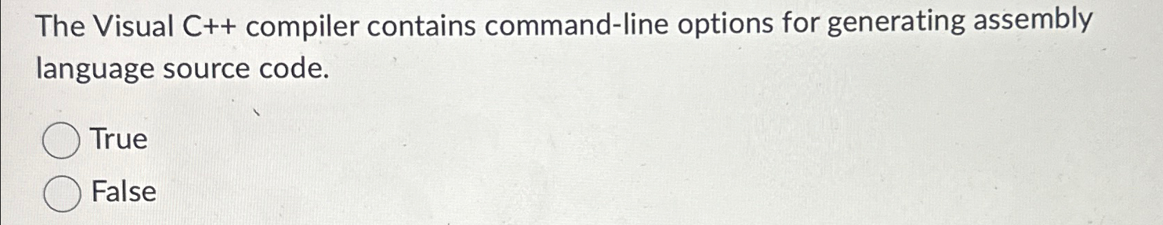  The Visual C++ compiler contains command-line options for generating assembly language