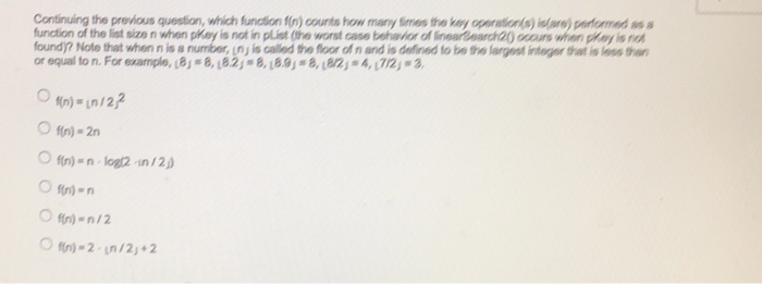  Continuing the previous question, which function f(n) counts how many times
