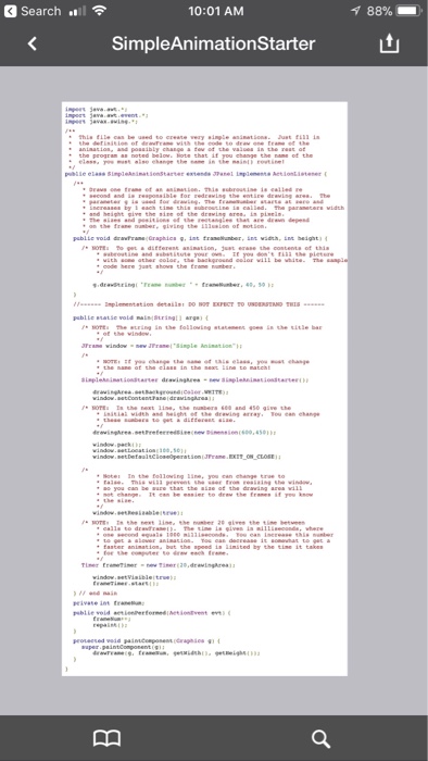  Create a new Java project called animation Below is the picture