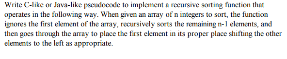  Please use C suedo code Write C-like or Java-like pseudocode to