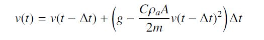 Some background information: v = velocity, t = total time, (delta t)