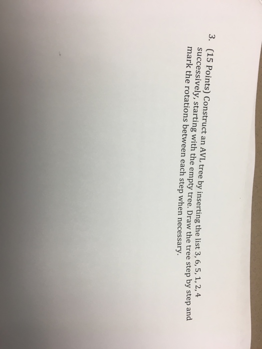  Construct an AVL tree by inserting the list 3, 6, 5,
