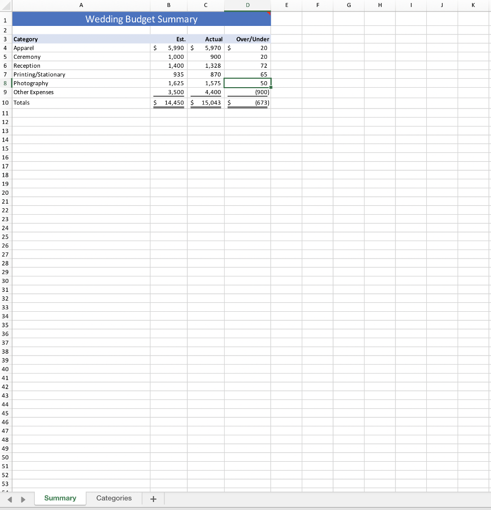 Open Excel and enter your first name, middle initial, and last