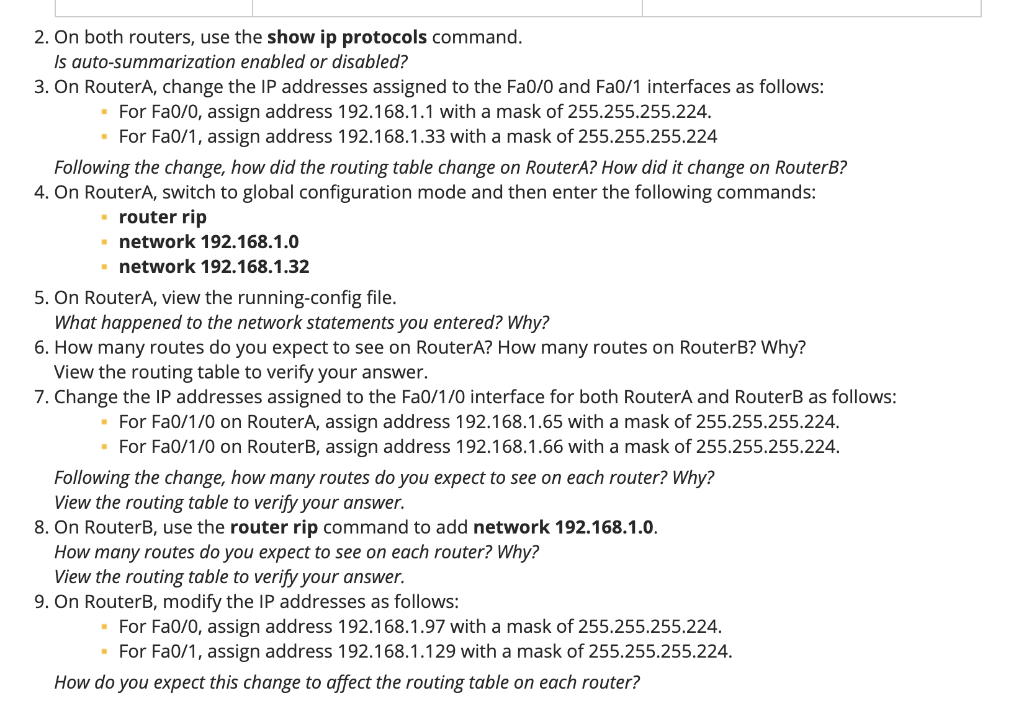 that auto-summarization has on the routing table. You have two routers connected