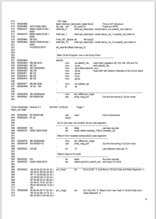3 32pm_sw.ASM 2 Calculate physical Address of the 32-bit estack Segment and