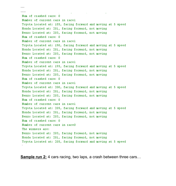 a String for the model of the car (e.g. Toyota Camry), an
