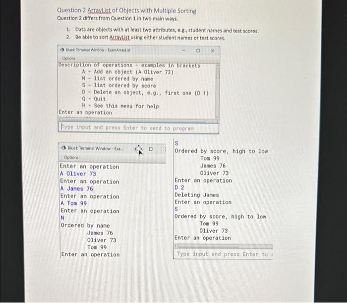  Question 2 Acraxdist of Objects with Multiple Sorting Question 2 differs