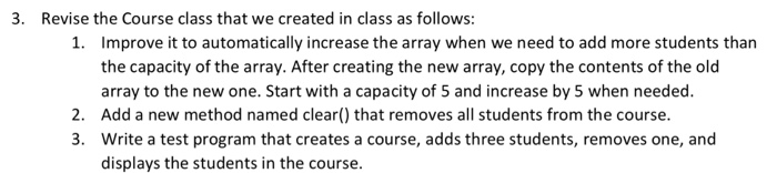 public class Course { private String courseName; private String[] students = new