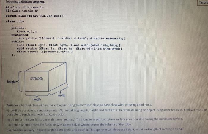 using c++ Tire la Following definitions are aven, #include #include struct dims